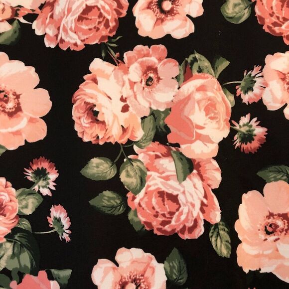 Silhouette NYC Womens Pencil Skirt 2X Black Rose Floral Print Moody Maximalist - Picture 3 of 7